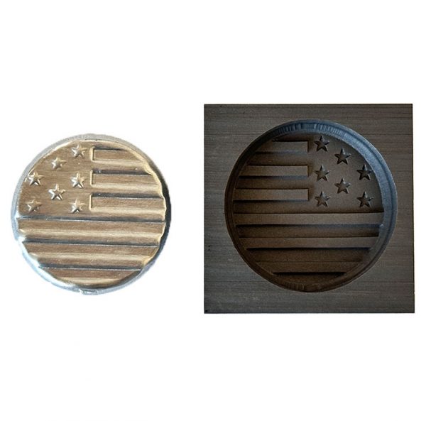 American Flag Graphite Mold and Coin